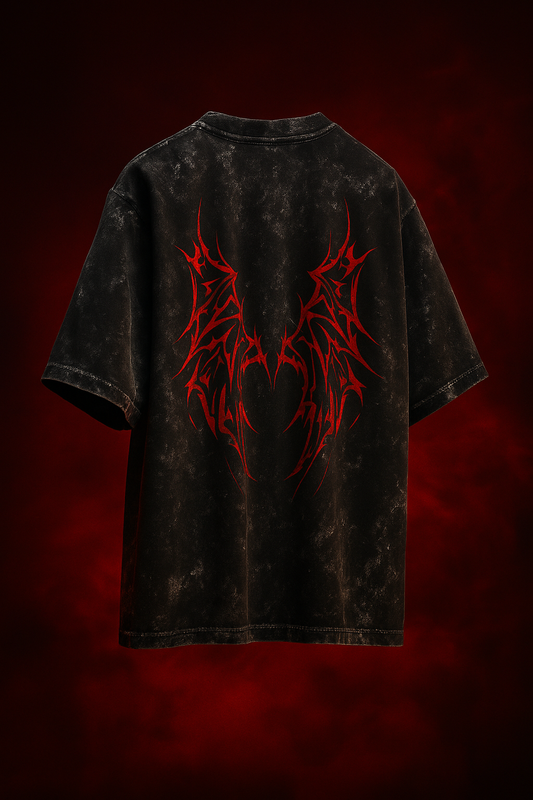 Crimson Reign acid Washed Oversized