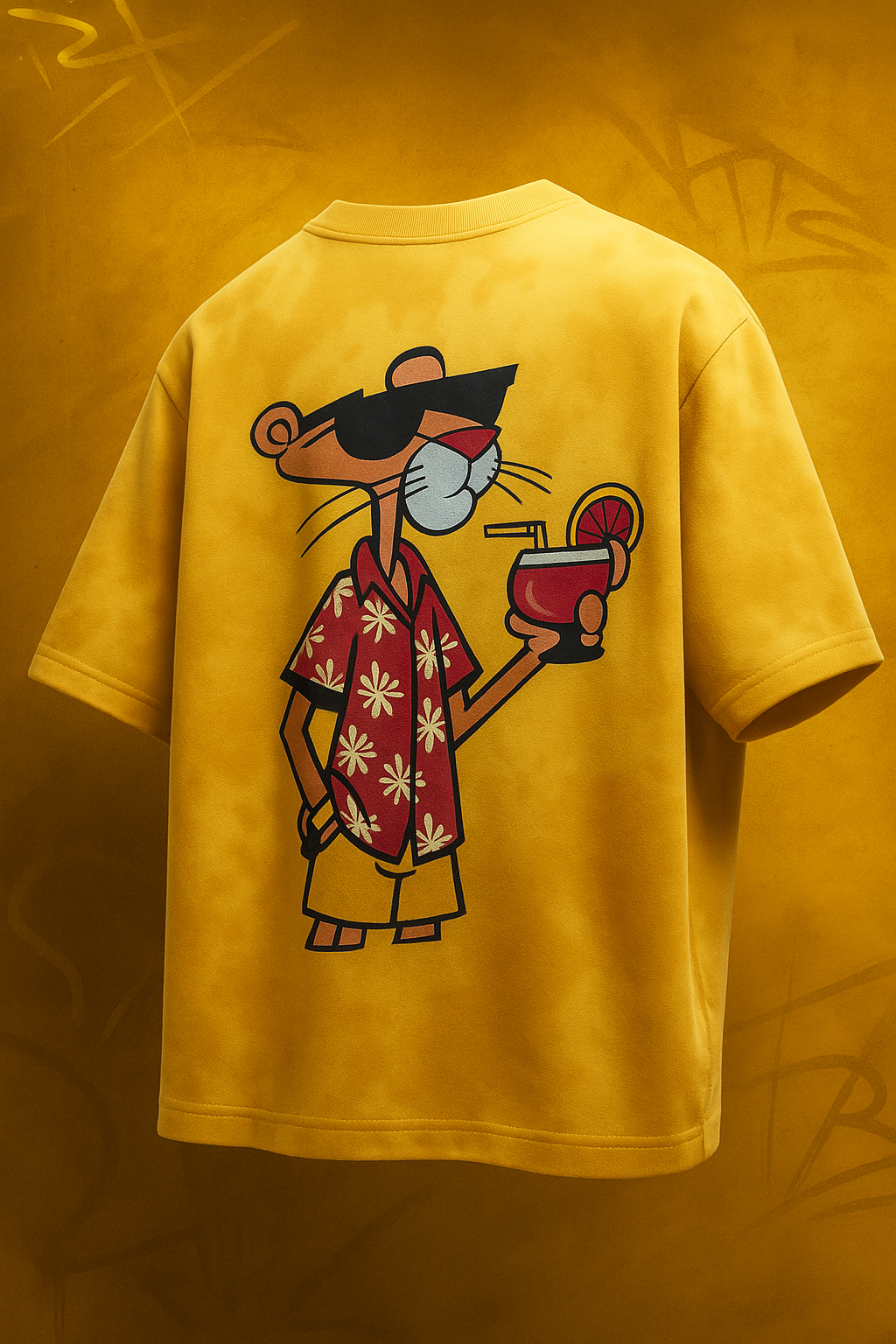 Yellow Daze Panther Tee Oversized